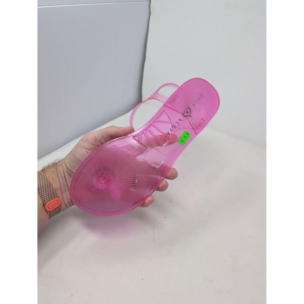 Katy Perry Geli Pink Rainbow Jelly Sandals Womens Size 9 Flat T-Strap Buckle - Picture 10 of 10
